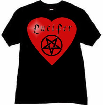 i love lucifer heart pentagram tshirts